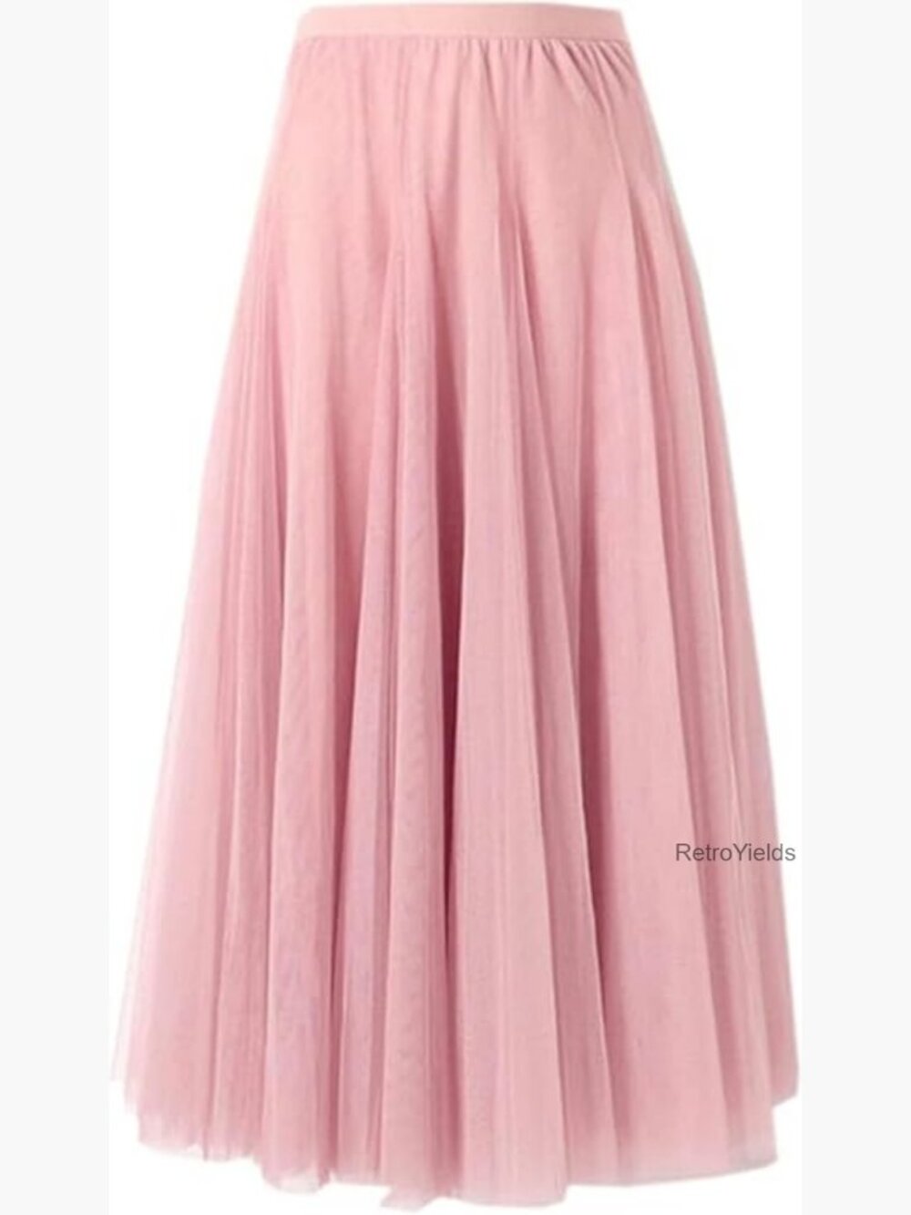 Layered Tulle Maxi Skirt High Waist A-Line Flowy Tutu Ankle Length